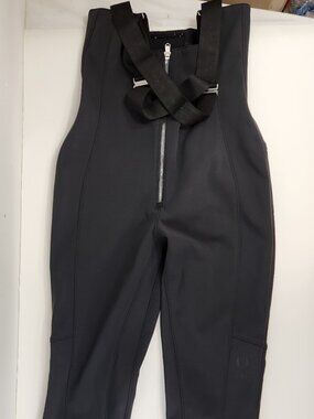 Spyder Womens Soft Shell Ski Bib Overalls Size 8 Black